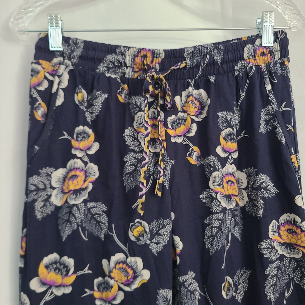 NWT Vera Bradley Sz S Floral Leaf Notch Collar Button Top Pull On Bottom PJ Set - Picture 9 of 13